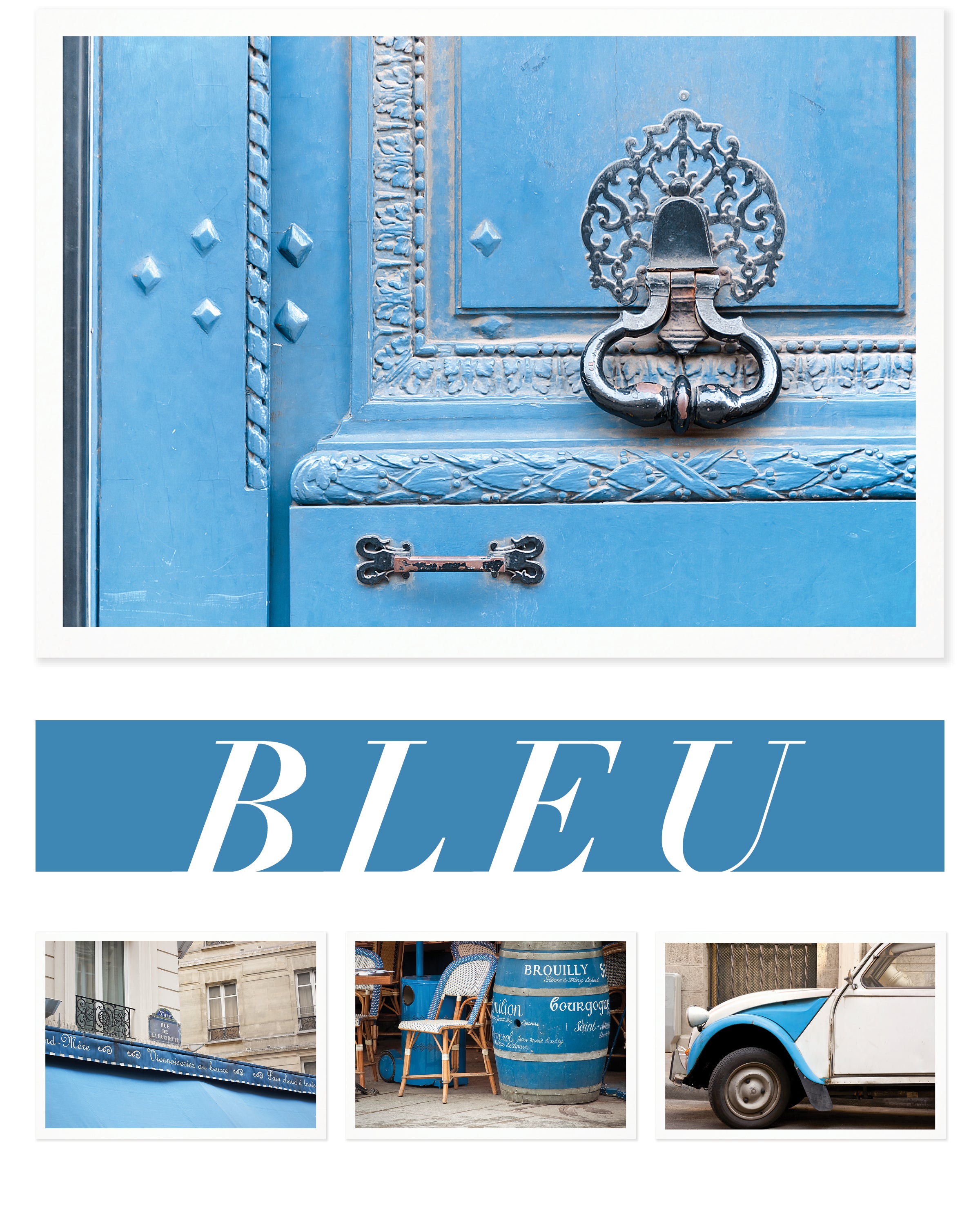 Paris in Blue 5x7 Print Set