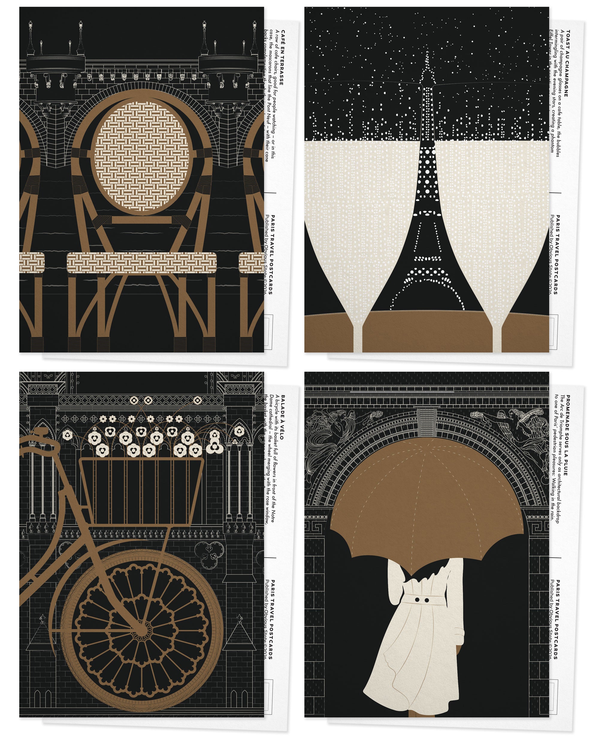 Paris Travel Postcard Set