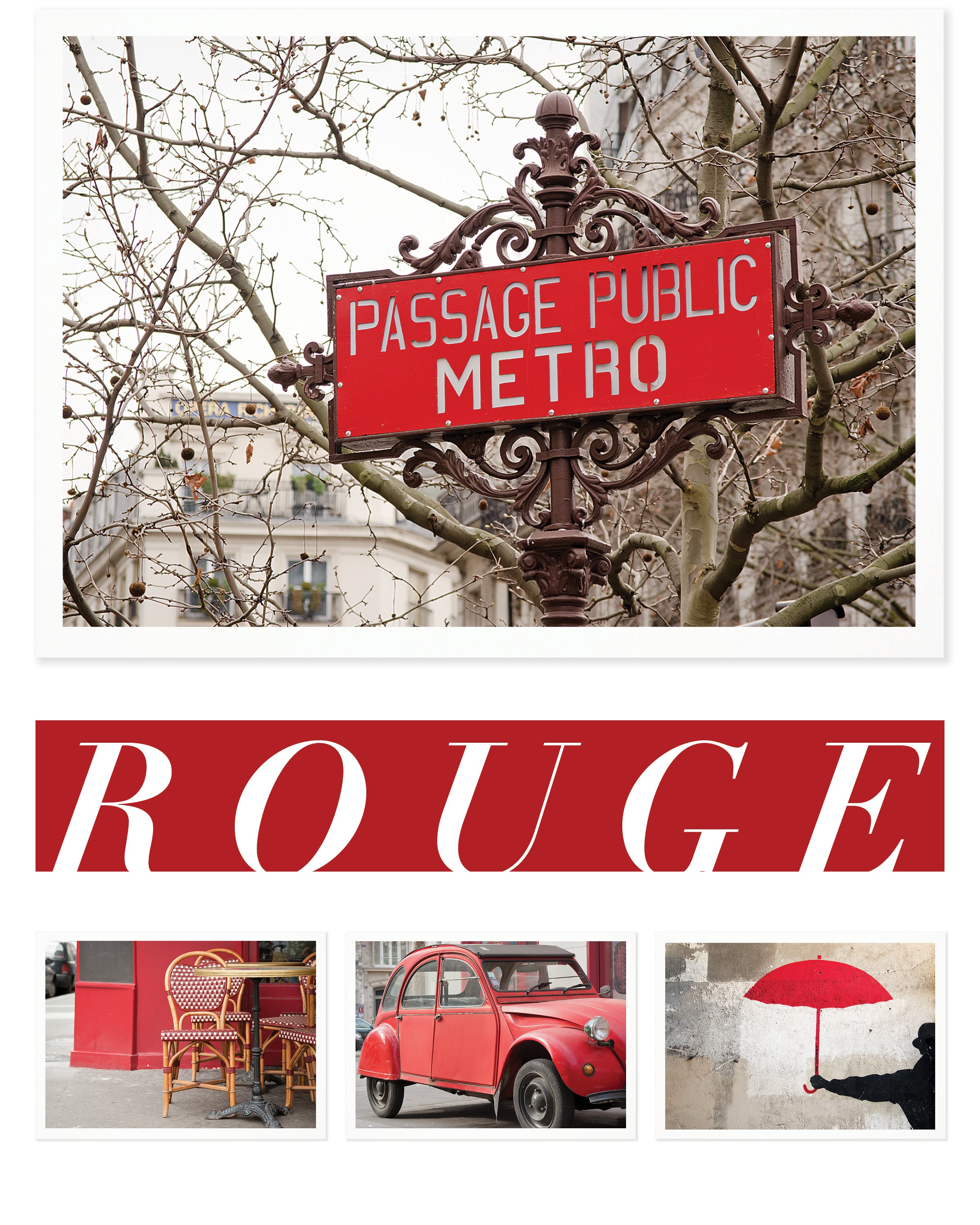 Paris in Red 5x7 Print Set