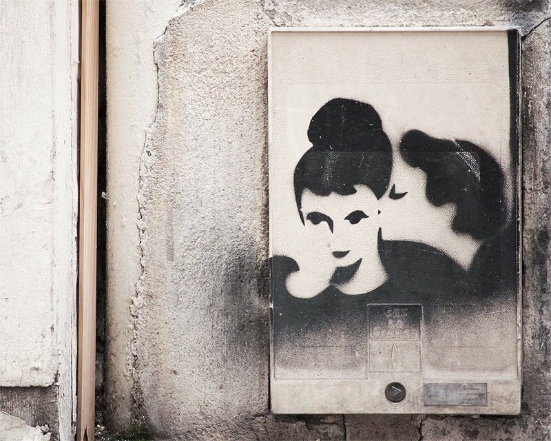 Paris Photography, Graffiti Kiss Large Art Print, Modern Wall Art, Minimalist Paris Print, Gift for Girlfriend, Valentine's Gift for Women
