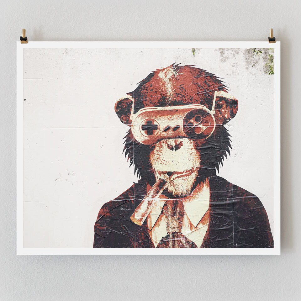 Paris Photography, Graffiti Monkey" Paris Print, Urban Modern Art Print, Boyfriend Gift for Him, College Student Gift